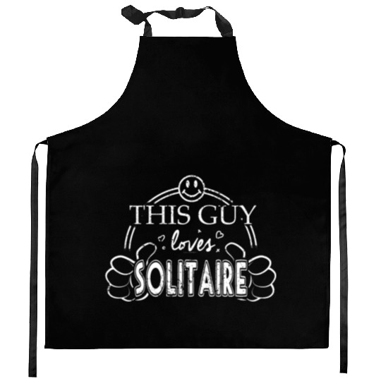 Guy Loves Solitaire Kitchen Aprons
