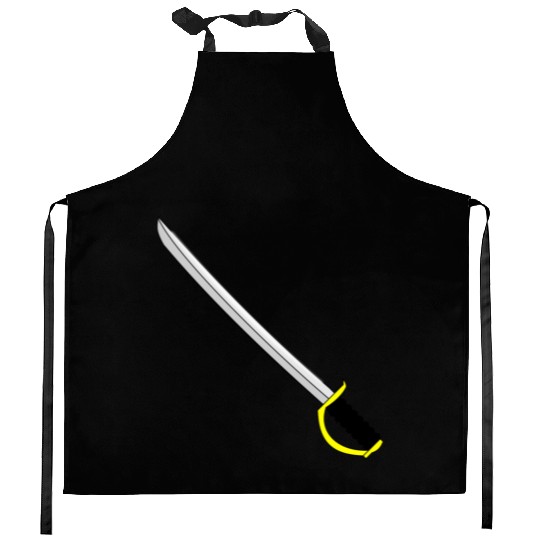 fencing fechten floret sword parry samurai1 Kitchen Aprons
