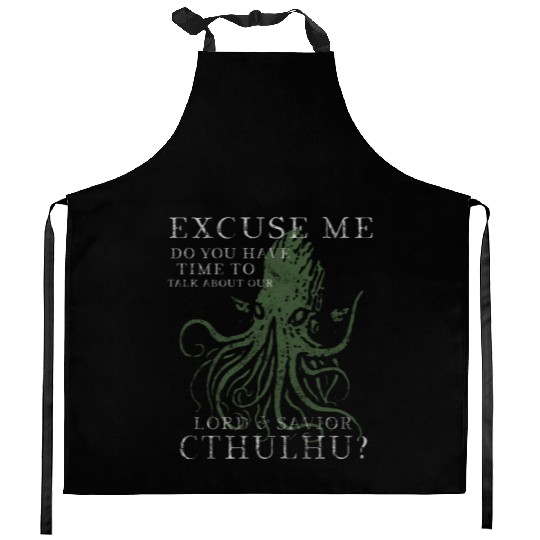 Lord & Savior Cthulhu Funny Lovecraft Vintage Kitchen Aprons