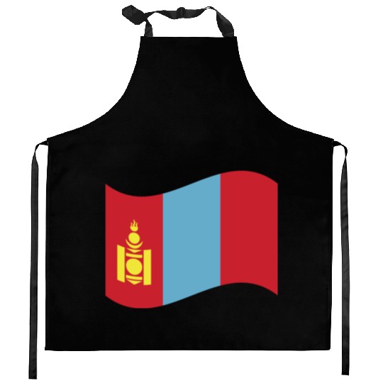 flag mongolia Kitchen Aprons