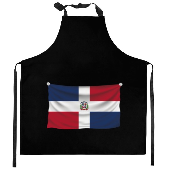 flag dominican republic Kitchen Aprons