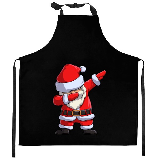 Dabbing santa claus Kitchen Aprons