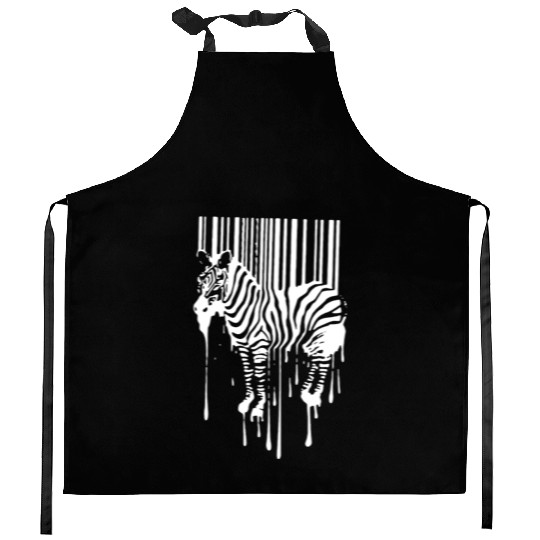 Banksy Street Art Zebra Bar Code Kitchen Aprons