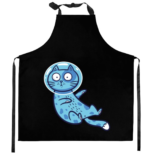 Space cat Kitchen Aprons