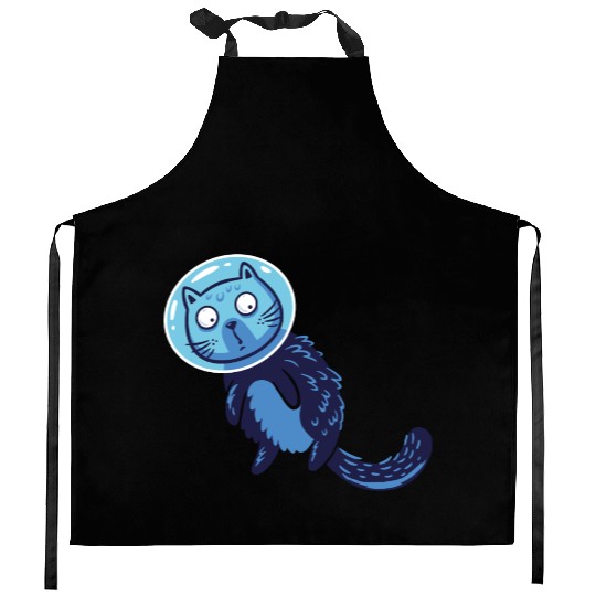 Space cat Kitchen Aprons