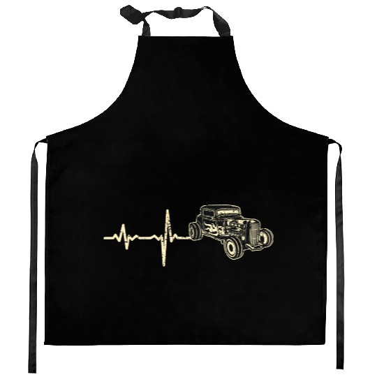 gift heartbeat hot rod hotrod Kitchen Aprons