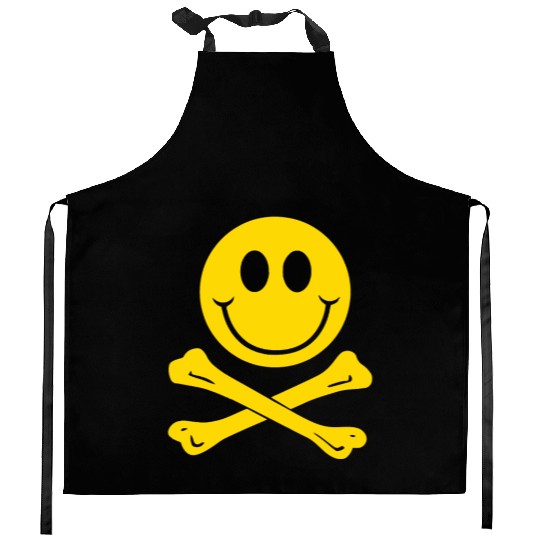 Smiley Pirate Skull and Crossbones Kitchen Aprons