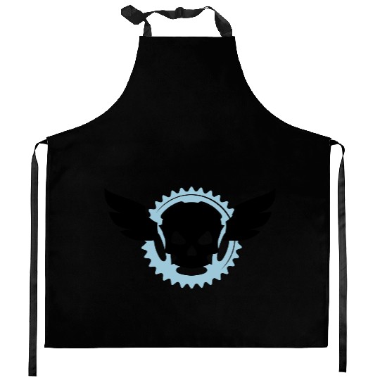 skull bike Kitchen Aprons