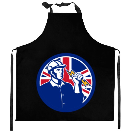 British Power Lineman Kitchen Aprons
