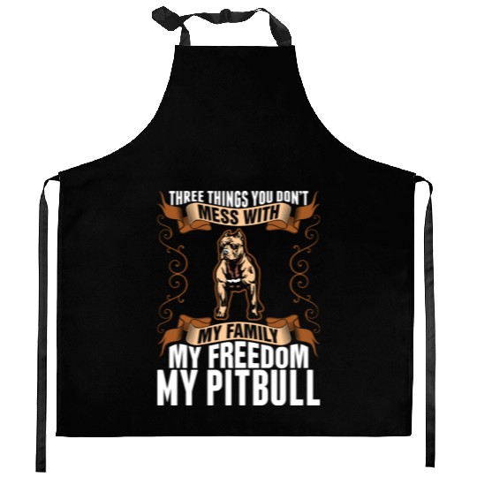 My Freedom My Pitbull Dog Kitchen Aprons