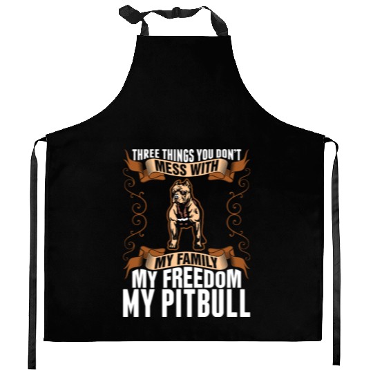 My Freedom My Pitbull Dog Kitchen Aprons