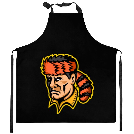 Davy Crockett Mascot Kitchen Aprons