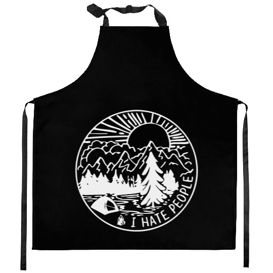I hate people Kitchen Aprons