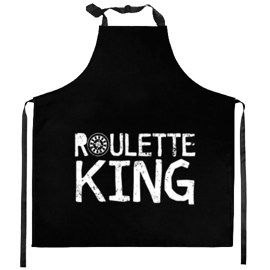 Funny Gambling Roulette King Kitchen Aprons
