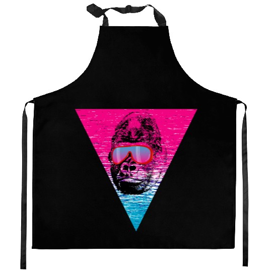 Cool Monkey Ape Gorilla sunglasses gift idea Kitchen Aprons