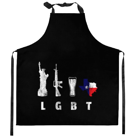 Liberty Guns Beers Texas Support LGBT Kitchen Aprons