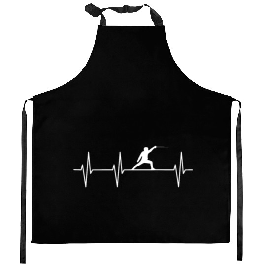 Fencing Heartbeat Kitchen Aprons