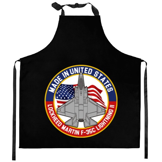 Lockheed Martin F-35C Lightning II - Made in USA Kitchen Aprons