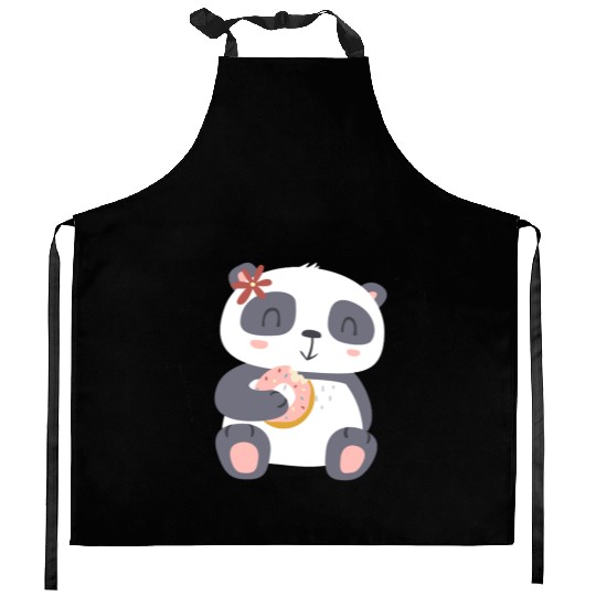 Sweet Panda Family Girl 4 Kitchen Aprons