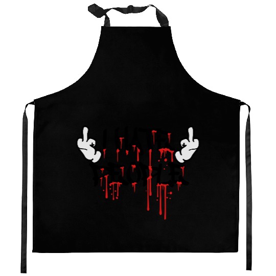 cool i hate people text graffiti spray drop blood Kitchen Aprons
