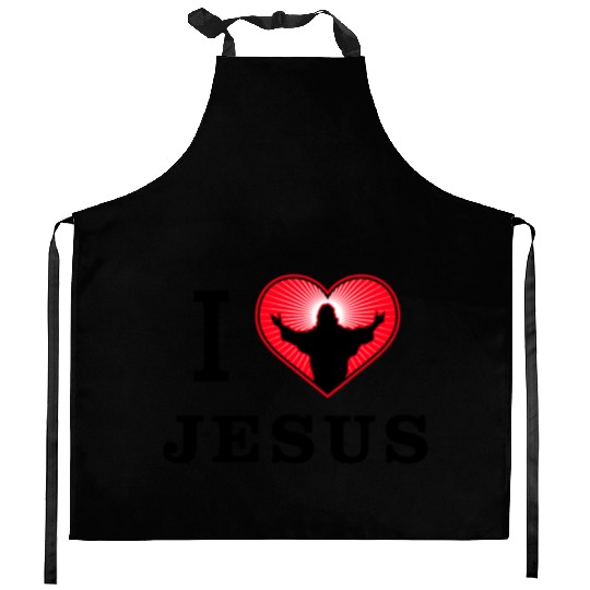 I Love Jesus Kitchen Aprons