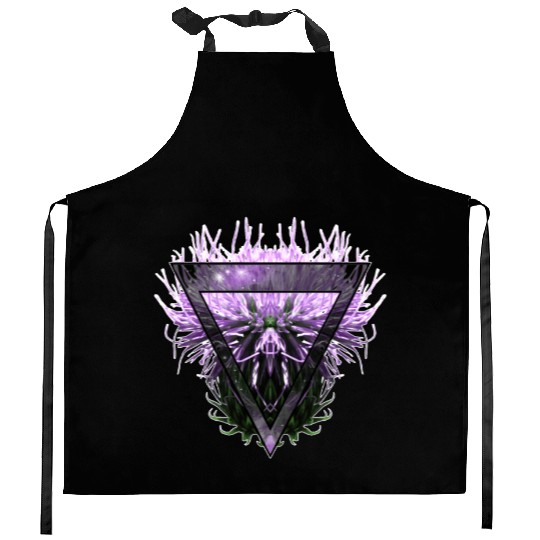Creepy Intergalactic Triangle Thistle Kitchen Aprons