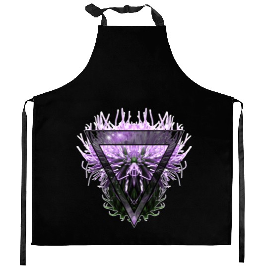 Creepy Intergalactic Triangle Thistle Kitchen Aprons