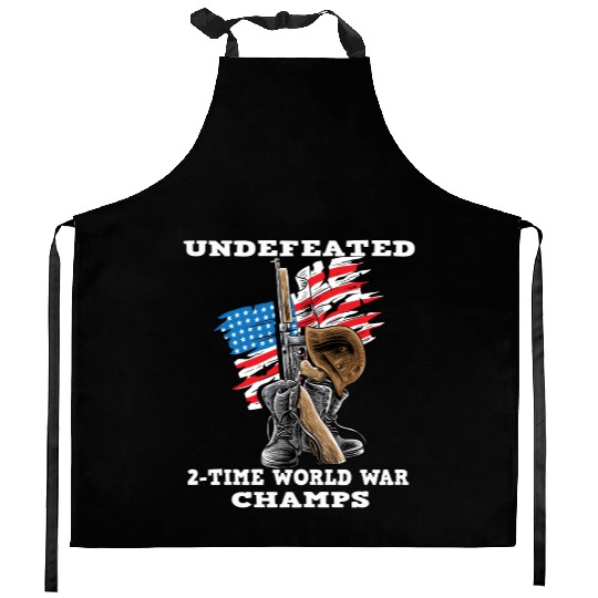 Undefeated World war 2 veteran Kitchen Aprons