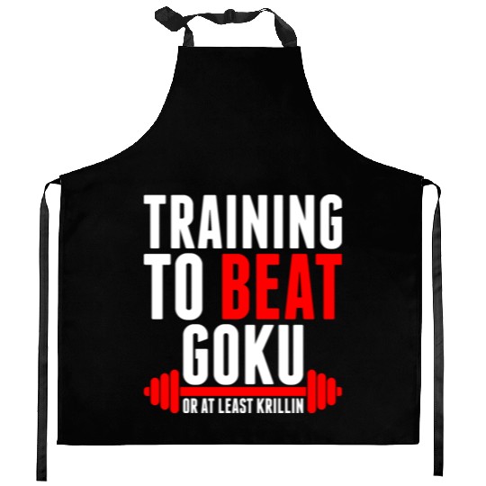Training To Beat Goku Kitchen Aprons