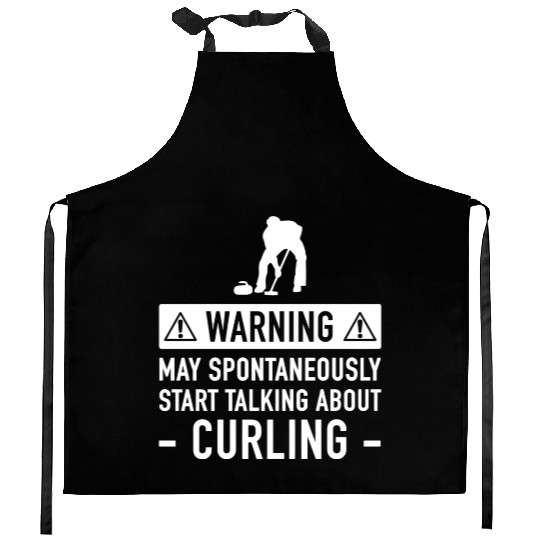 Movie - funny curling for men or women Kitchen Aprons