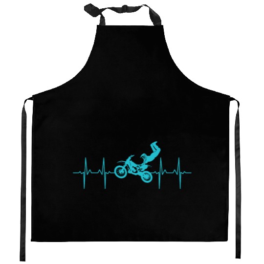 Motocross Dirt Bike MX Heartbeat Kitchen Aprons