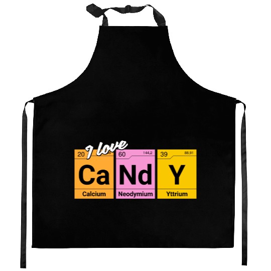 Candy love periodic table of elements Kitchen Aprons