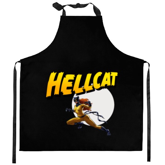 Mens Marvel Hell Cat Hella Cat Hellcat New cat Kitchen Aprons