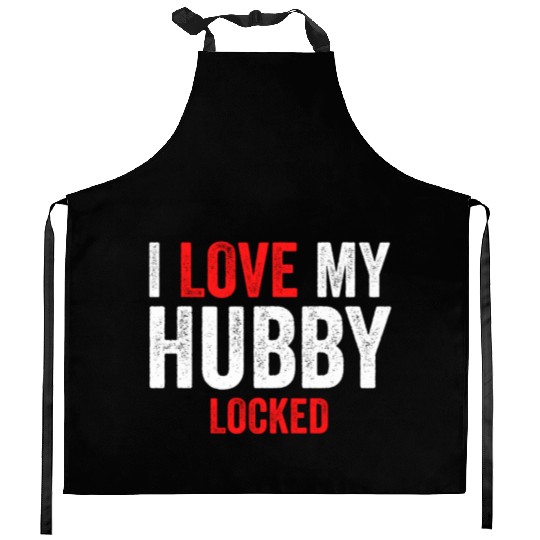 I Love My Hubby Locked Kitchen Aprons