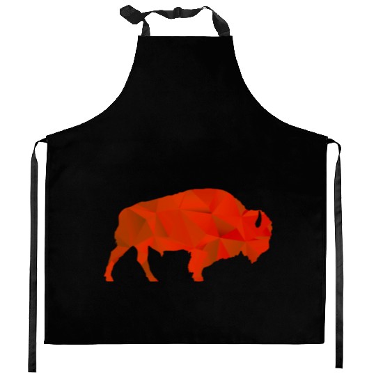 Raging Buffaloes Geometric Red I Love Buffalo Kitchen Aprons