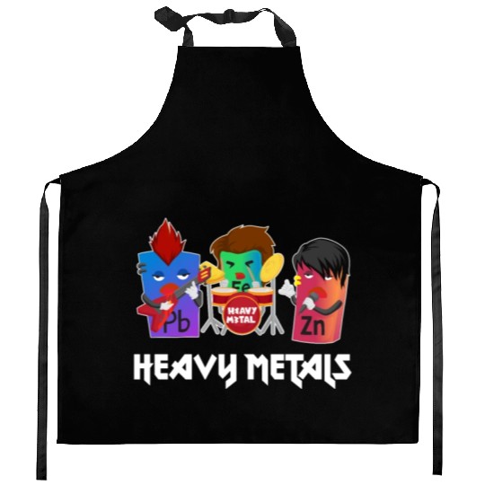 Funny Heavy Metals Chemistry Elements Rock Band Kitchen Aprons