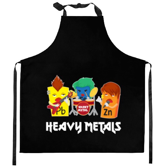 Funny Heavy Metals Chemistry Elements Rock Band Kitchen Aprons