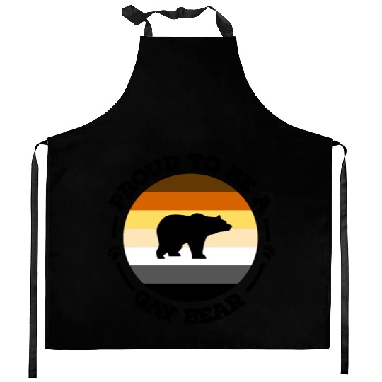 Proud to be a gay bear LGBT Gay Pride Community Kitchen Aprons
