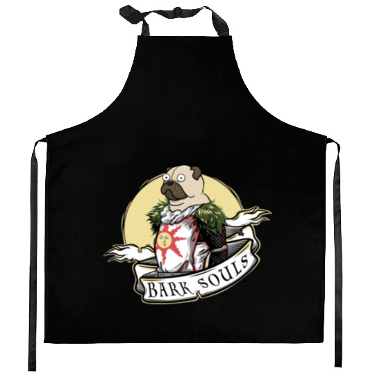 Bark Souls Kitchen Aprons - Pug Solaire - Dark Souls