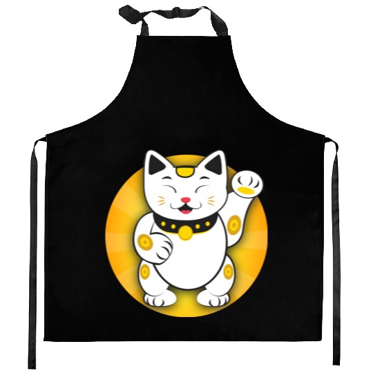 Maneki Neko - Japanese Lucky Cat Kitchen Aprons