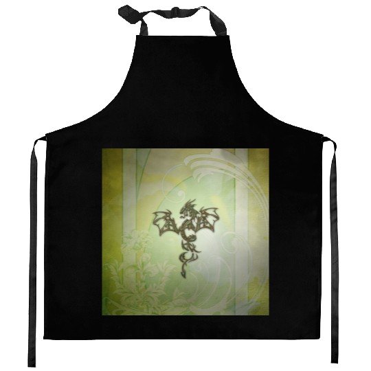 Awesome chinese dragon green colors Kitchen Aprons