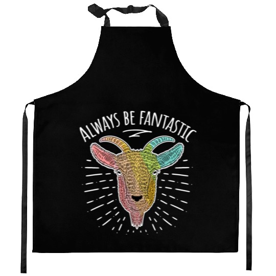 Cool LGBT Goat Amazing Rainbow Positive Saying Kitchen Aprons