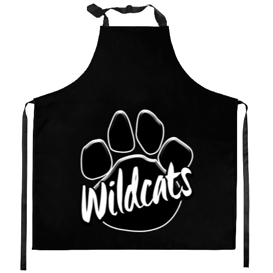 Wildcats Paw Print Mascot School Pride Kitchen Aprons