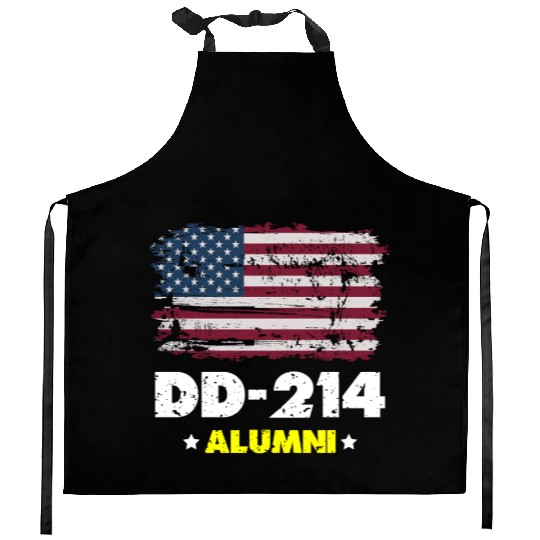 DD-214 Us Armed Forces Alumni American Flag Kitchen Aprons