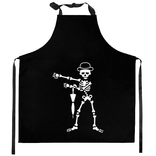 Floss flossing skeleton bowler hat England London Kitchen Aprons