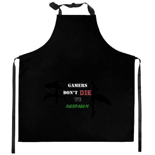 Gamers Dont Die We Respawn (SAO EDITION) Kitchen Aprons