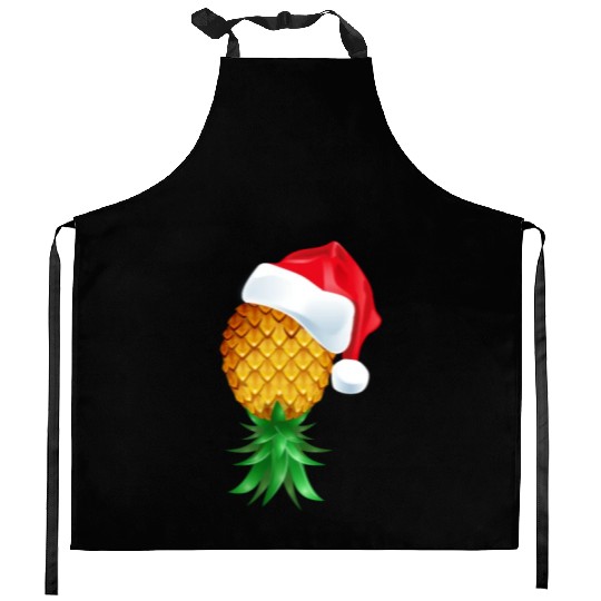 Santa Hat Swinger Upside Down Pineapple Kitchen Aprons