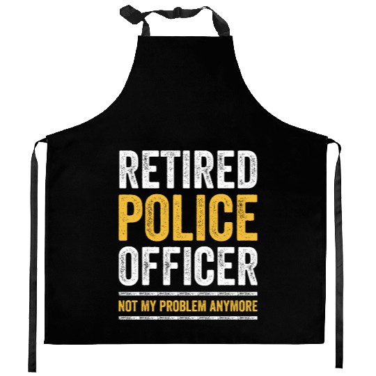 RETIRED POLICE OFFICER Cop Gift Retirement Kitchen Aprons