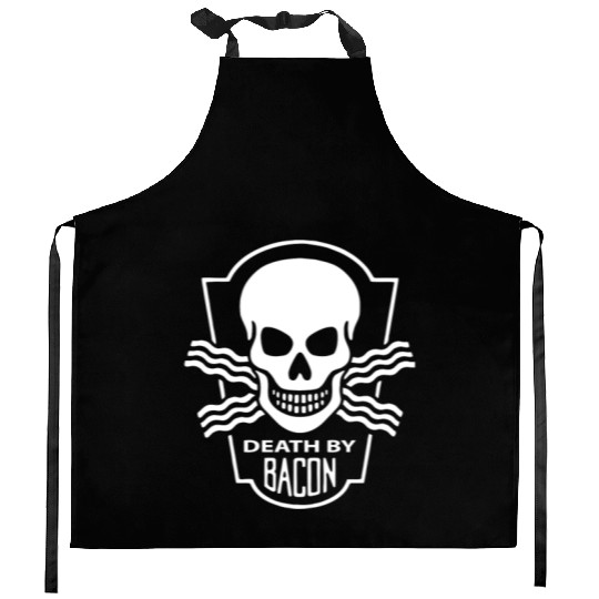 Death By Bacon Funny Skull Kitchen Aprons