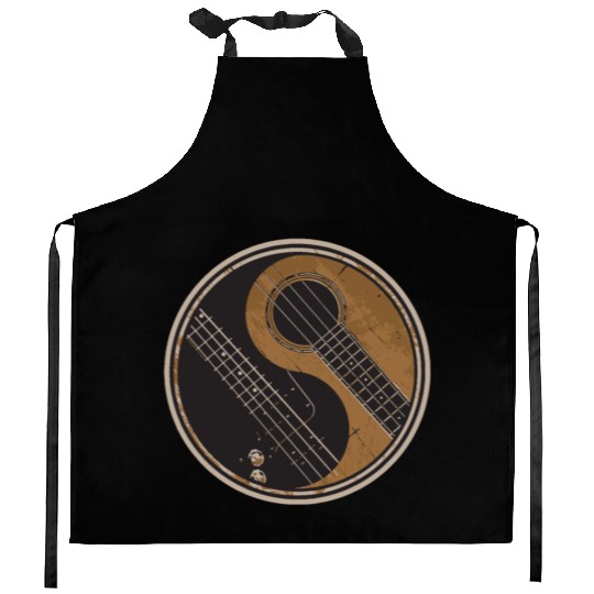 Guitar Ying Yang Gift Guitar Player Kitchen Aprons